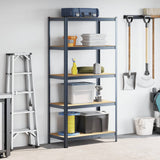 5-Layer Storage Shelf Anthracite Steel&Engineered Wood - Side View