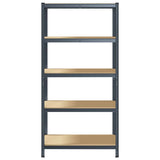 5-Layer Storage Shelf Anthracite Steel&Engineered Wood - Top-Down View