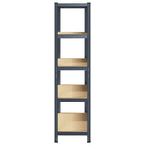 5-Layer Storage Shelf Anthracite Steel&Engineered Wood - 45-Degree Angle