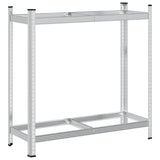 2-Layer Tyre Shelf Silver 110x40x109 cm Steel - Front View