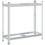 2-Layer Tyre Shelf Silver 110x40x109 cm Steel - Rear View