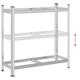 2-Layer Tyre Shelf Silver 110x40x109 cm Steel