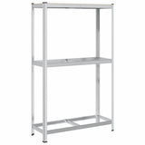 2-Layer Tyre Shelf Silver 110x40x180 cm Steel&Engineered Wood - Front View