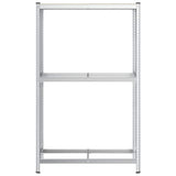 2-Layer Tyre Shelf Silver 110x40x180 cm Steel&Engineered Wood