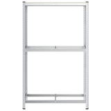 2-Layer Tyre Shelf Silver 110x40x180 cm Steel&Engineered Wood - Top-Down View