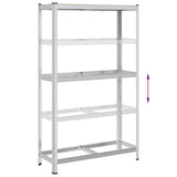 2-Layer Tyre Shelf Silver 110x40x180 cm Steel&Engineered Wood - Close-Up Angle