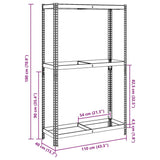 2-Layer Tyre Shelf Silver 110x40x180 cm Steel&Engineered Wood