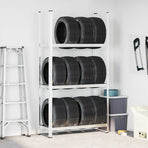 3-Layer Tyre Shelf Silver 110x40x200 cm Steel