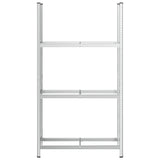3-Layer Tyre Shelf Silver 110x40x200 cm Steel - Top-Down View