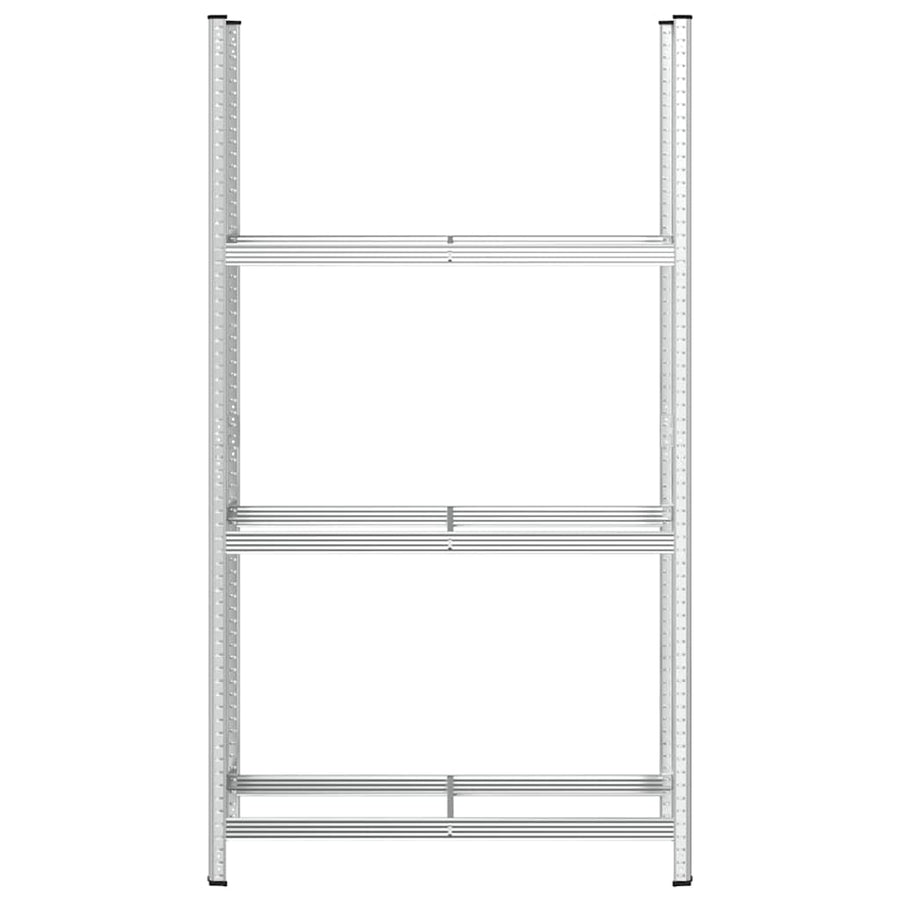 3-Layer Tyre Shelf Silver 110x40x200 cm Steel