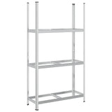 3-Layer Tyre Shelf Silver 110x40x200 cm Steel - Rear View