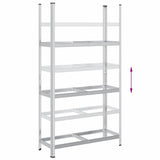 3-Layer Tyre Shelf Silver 110x40x200 cm Steel - Close-Up Angle