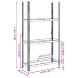 3-Layer Tyre Shelf Silver 110x40x200 cm Steel - Extra Image