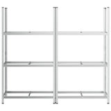 3-Layer Tyre Shelves 2 pcs Silver 110x40x200 cm Steel