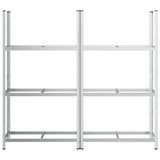3-Layer Tyre Shelves 2 pcs Silver 110x40x200 cm Steel - Top-Down View
