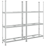 3-Layer Tyre Shelves 2 pcs Silver 110x40x200 cm Steel - Rear View