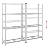 3-Layer Tyre Shelves 2 pcs Silver 110x40x200 cm Steel - Close-Up Angle