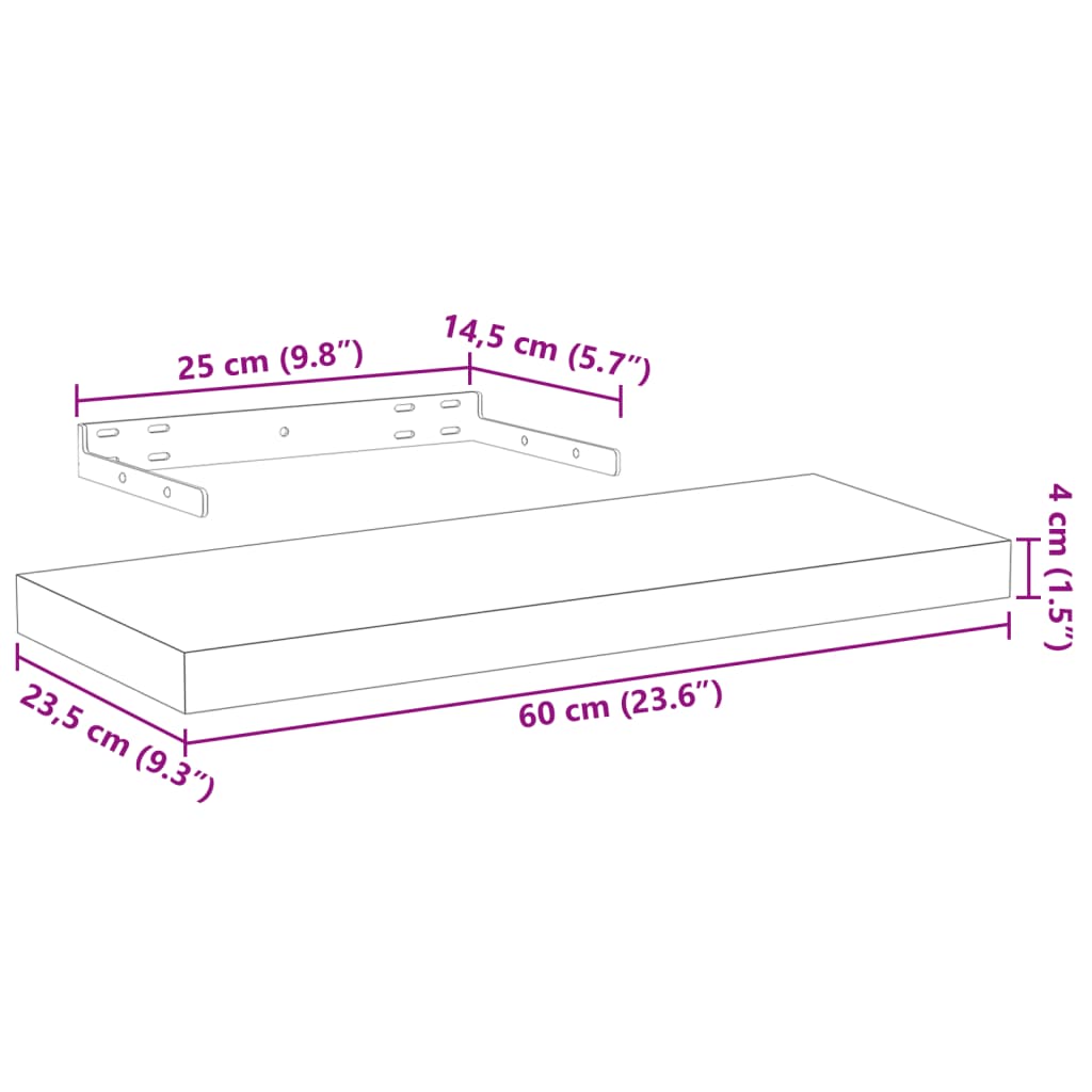 Floating Shelf 60x23,5x4 cm Engineered Wood