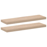 Floating Shelves 2 pcs 80x23,5x4 cm Engineered Wood - Front View