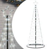 LED Christmas Tree 200 LEDs Cold White 182 cm - Front View