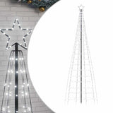 LED Christmas Tree with Spikes 570 LEDs Cold White 300 cm - Front View