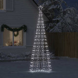 LED Christmas Tree with Spikes 570 LEDs Cold White 300 cm - Side View