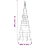 LED Christmas Tree with Spikes 570 LEDs Cold White 300 cm - Extra Image