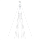 LED Christmas Tree with Spikes 1534 LEDs Cold White 500 cm - Rear View