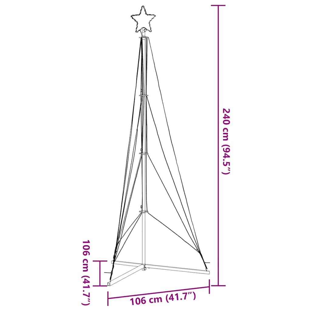 LED Christmas Tree 483 LEDs Warm White 240 cm