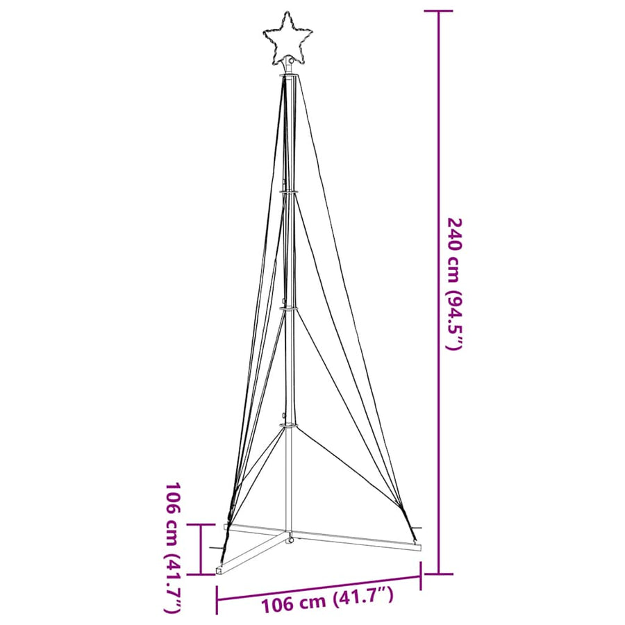 LED Christmas Tree 483 LEDs Cold White 240 cm