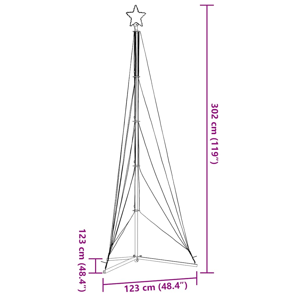 LED Christmas Tree 525 LEDs Warm White 302 cm