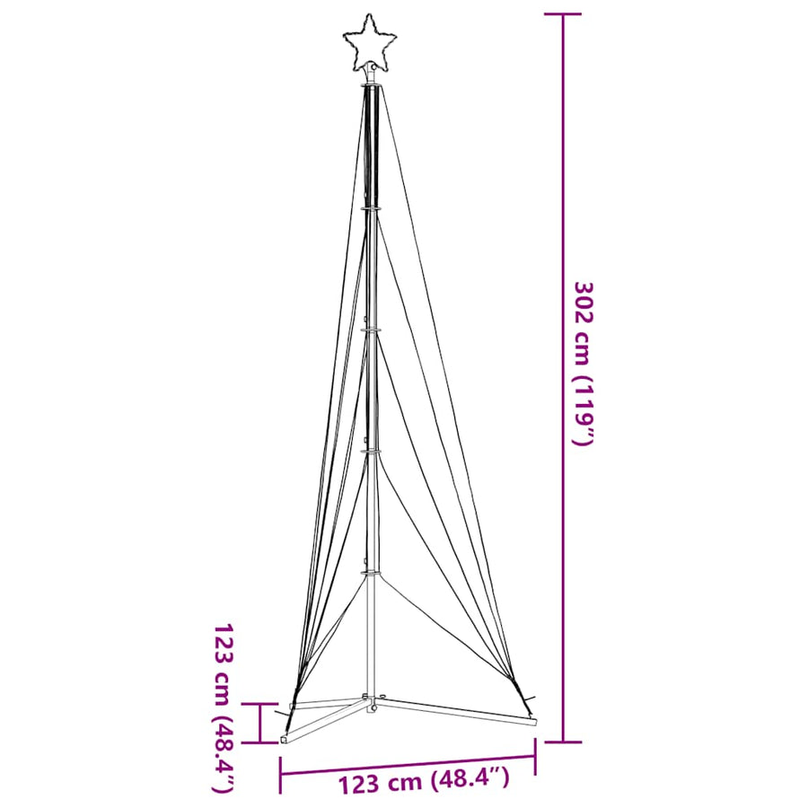 LED Christmas Tree 525 LEDs Cold White 302 cm