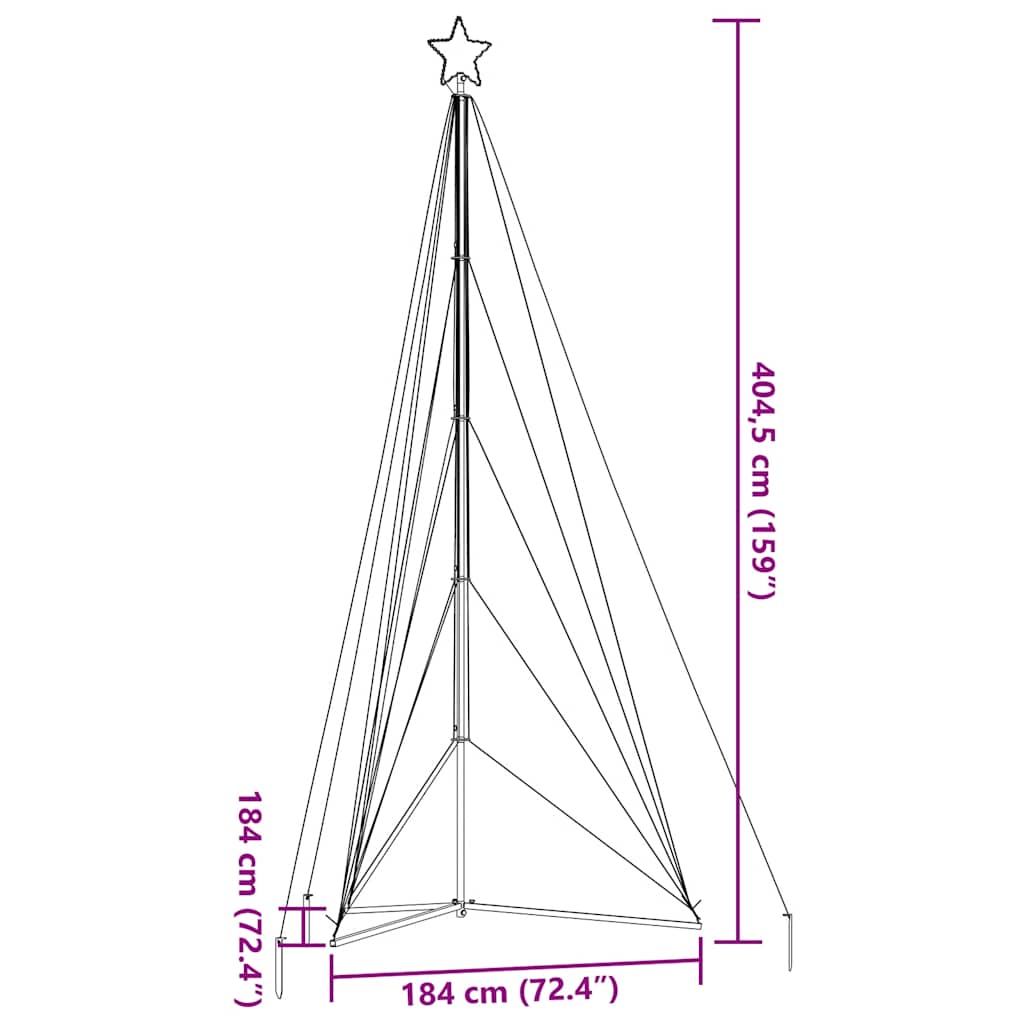 LED Christmas Tree 615 LEDs Cold White 404.5 cm