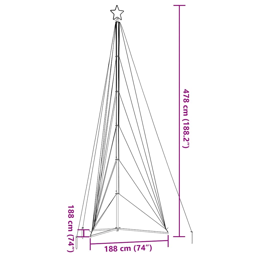 LED Christmas Tree 861 LEDs Cold White 478 cm
