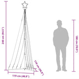 LED Christmas Tree 447 LEDs Cold White 240 cm