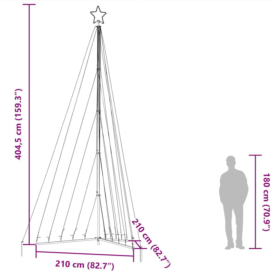 LED Christmas Tree 570 LEDs Cold White 404.5 cm