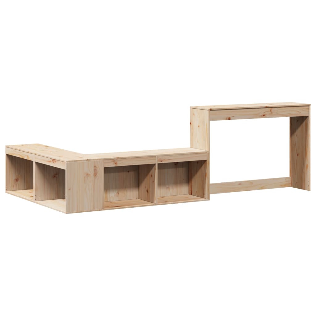 Bedside Cabinet with Desk 232x122x75 cm Solid Wood Pine
