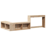 Bedside Cabinet with Desk 232x122x75 cm Solid Wood Pine - Side View