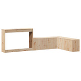 Bedside Cabinet with Desk 232x122x75 cm Solid Wood Pine - Rear View