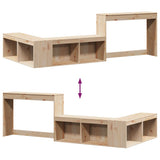 Bedside Cabinet with Desk 232x122x75 cm Solid Wood Pine