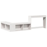 Bedside Cabinet with Desk White 232x122x75 cm Solid Wood Pine