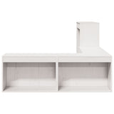 Bedside Cabinet with Desk White 232x122x75 cm Solid Wood Pine