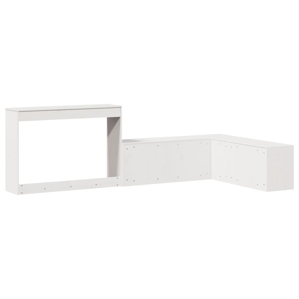 Bedside Cabinet with Desk White 232x122x75 cm Solid Wood Pine