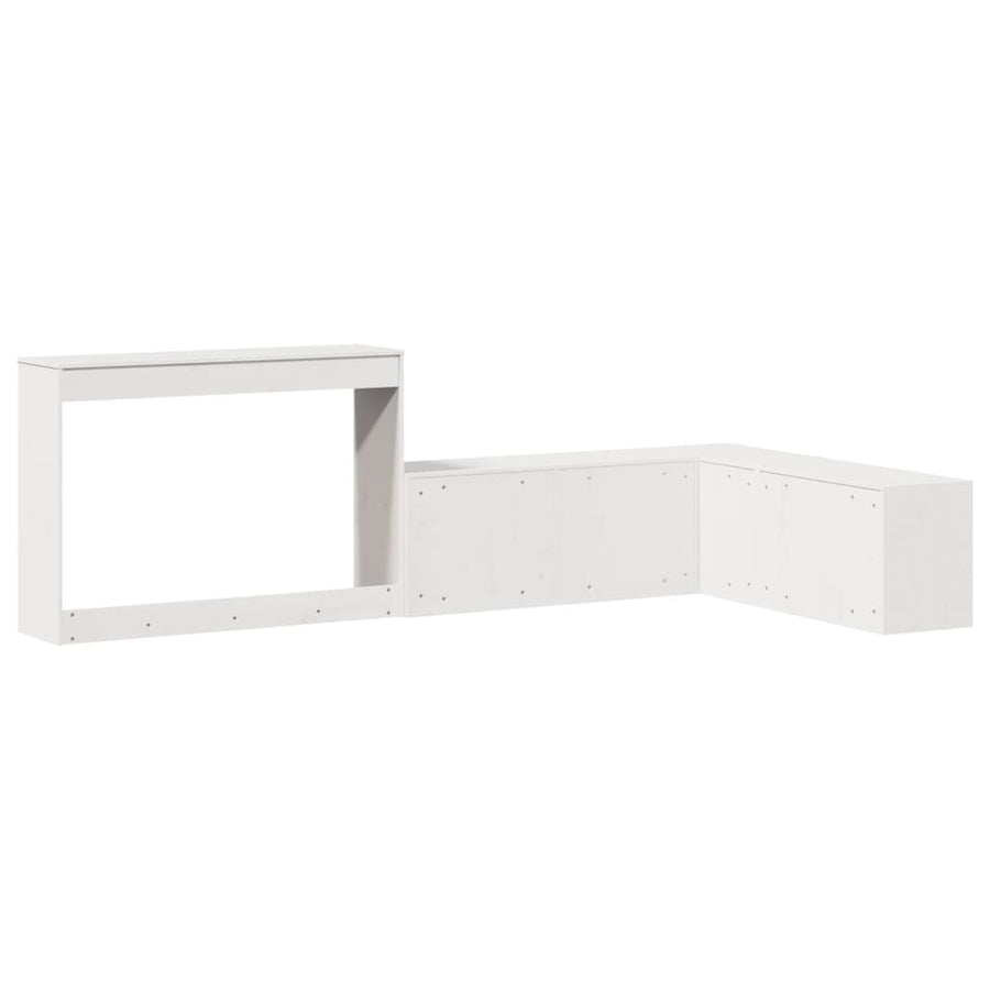 Bedside Cabinet with Desk White 232x122x75 cm Solid Wood Pine