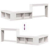 Bedside Cabinet with Desk White 232x122x75 cm Solid Wood Pine