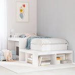 Bedside Cabinet with Desk White 232x122x75 cm Solid Wood Pine
