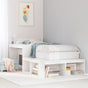Bedside Cabinet with Desk White 232x122x75 cm Solid Wood Pine