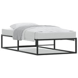 Bed Frame without Mattress Black 92x187 cm Single Metal - Front View
