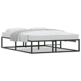 Bed Frame without Mattress Black 137x187 cm Double Metal - Front View