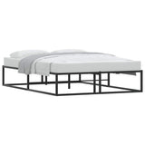 Bed Frame without Mattress Black 137x187 cm Double Metal - Side View